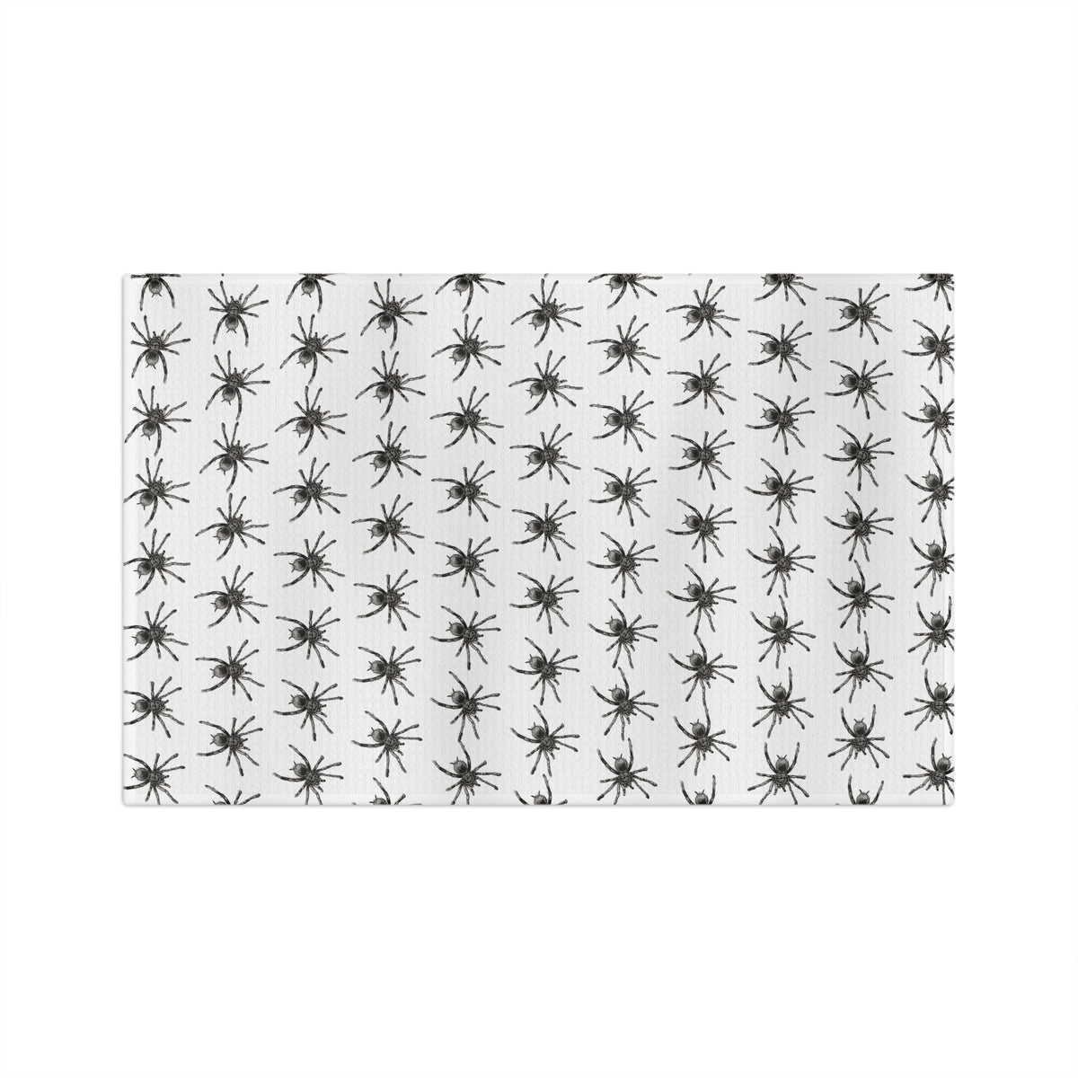 Absorbent Spider Pattern Tea Towel — Black Arachnid Microfiber Kitchen Towel