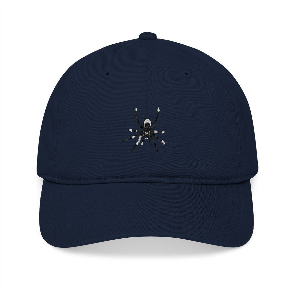 Embroidered Spider Organic Baseball Cap – Minimal Gothic Dad Hat