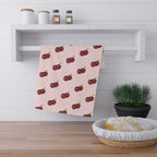 Cotton Twill Hand Drawn Grape Pattern Tea Towel — Vintage Vineyard Kitchen Towels