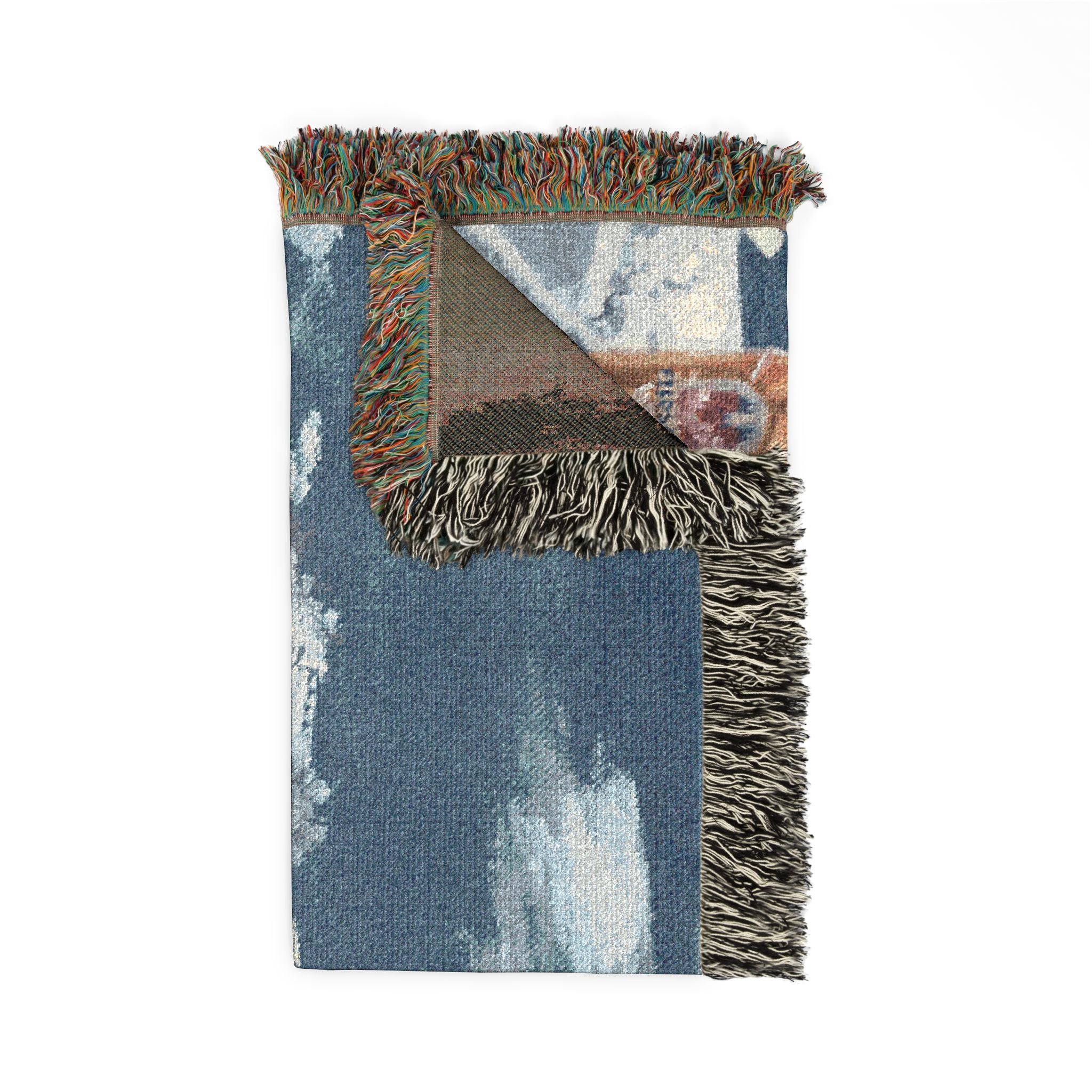 Scenic Mountain Snow Woven Blanket — Cozy Cabin Throw