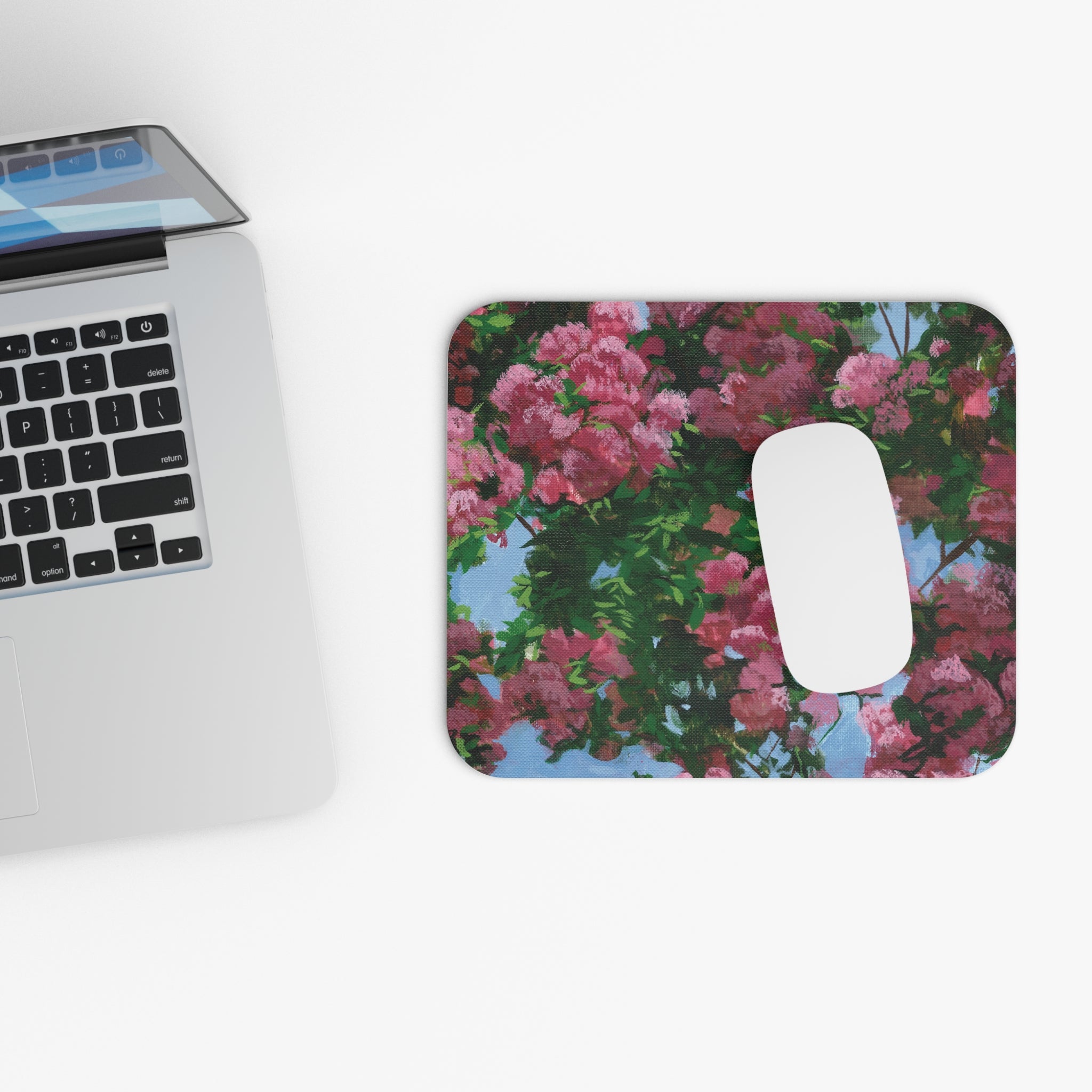 Floral Pink Blossoms Mouse Pad — Spring Blossom Desk Mat
