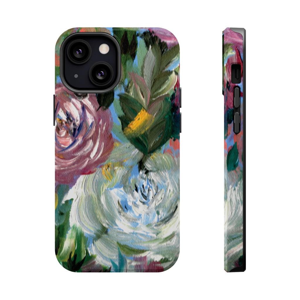 Floral Brushstroke Magnetic Impact-Resistant Phone Case