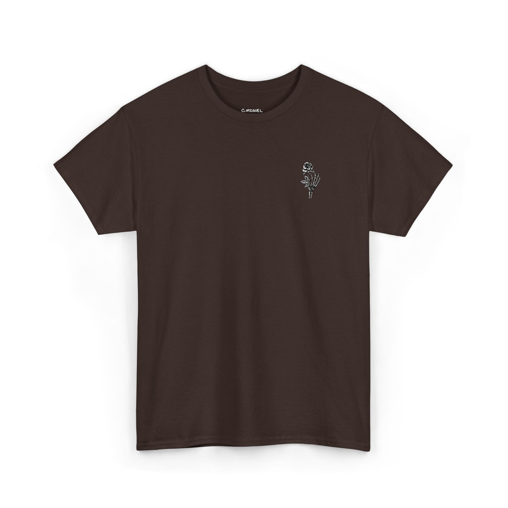 Skeleton Rose Pocket Tee — Cotton T‑Shirt