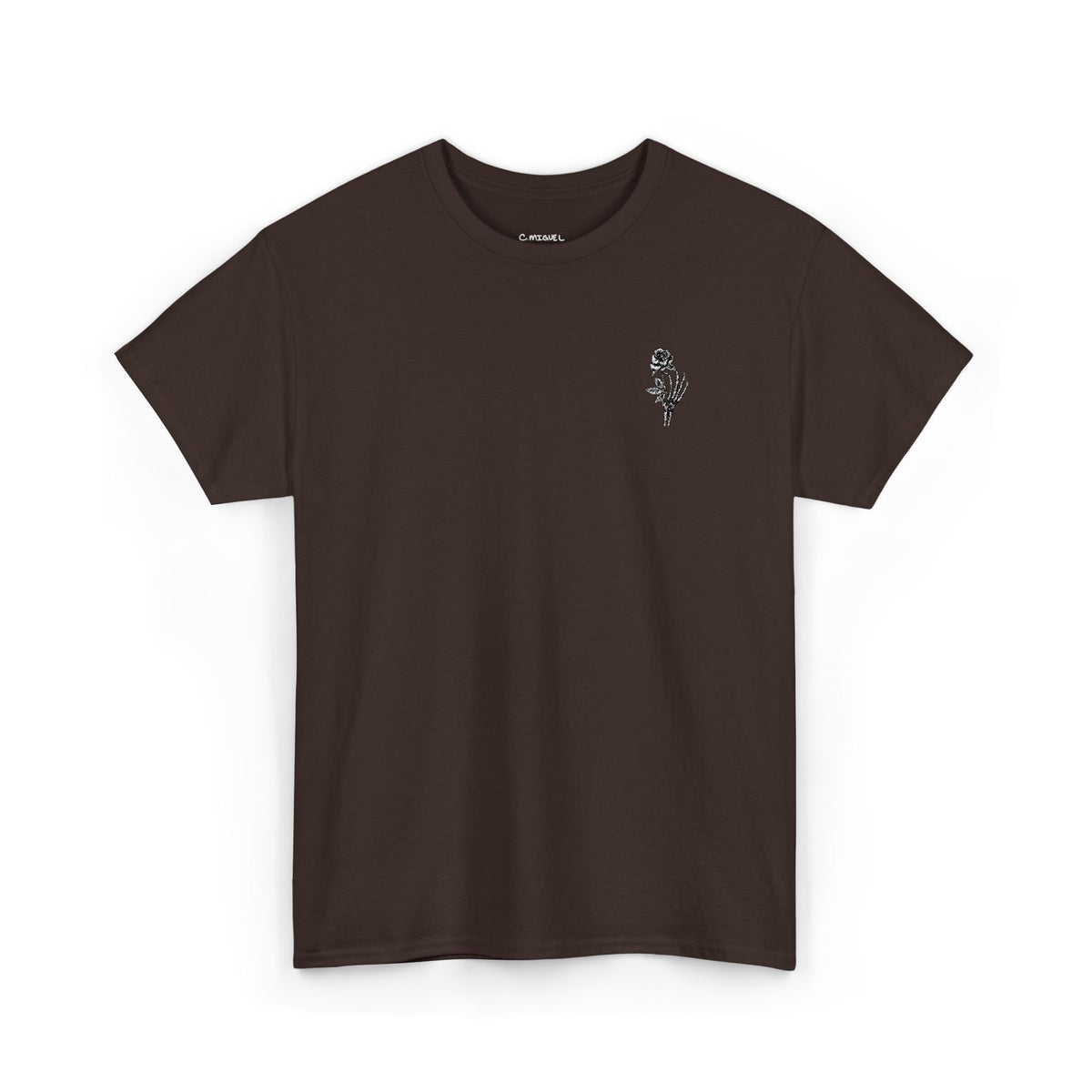 Skeleton Rose Pocket Tee — Cotton T‑Shirt