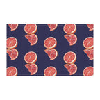 Cotton Twill Hand Drawn Grapefruit Pattern Tea Towel — Citrus Kitchen Towel (Navy Background)