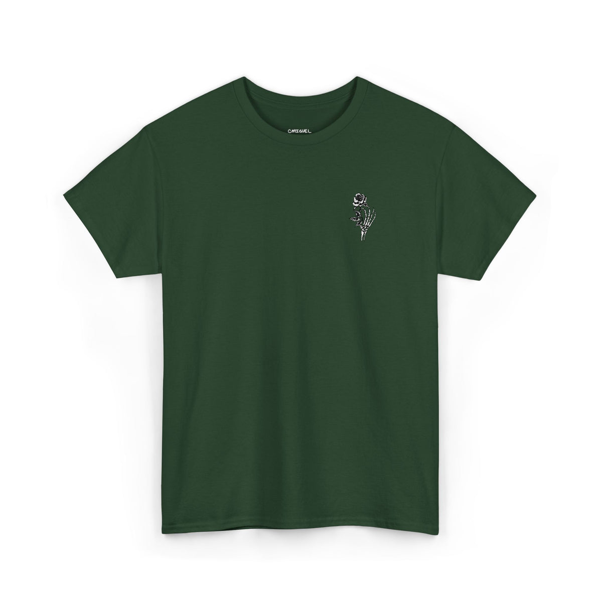 Skeleton Rose Pocket Tee — Cotton T‑Shirt