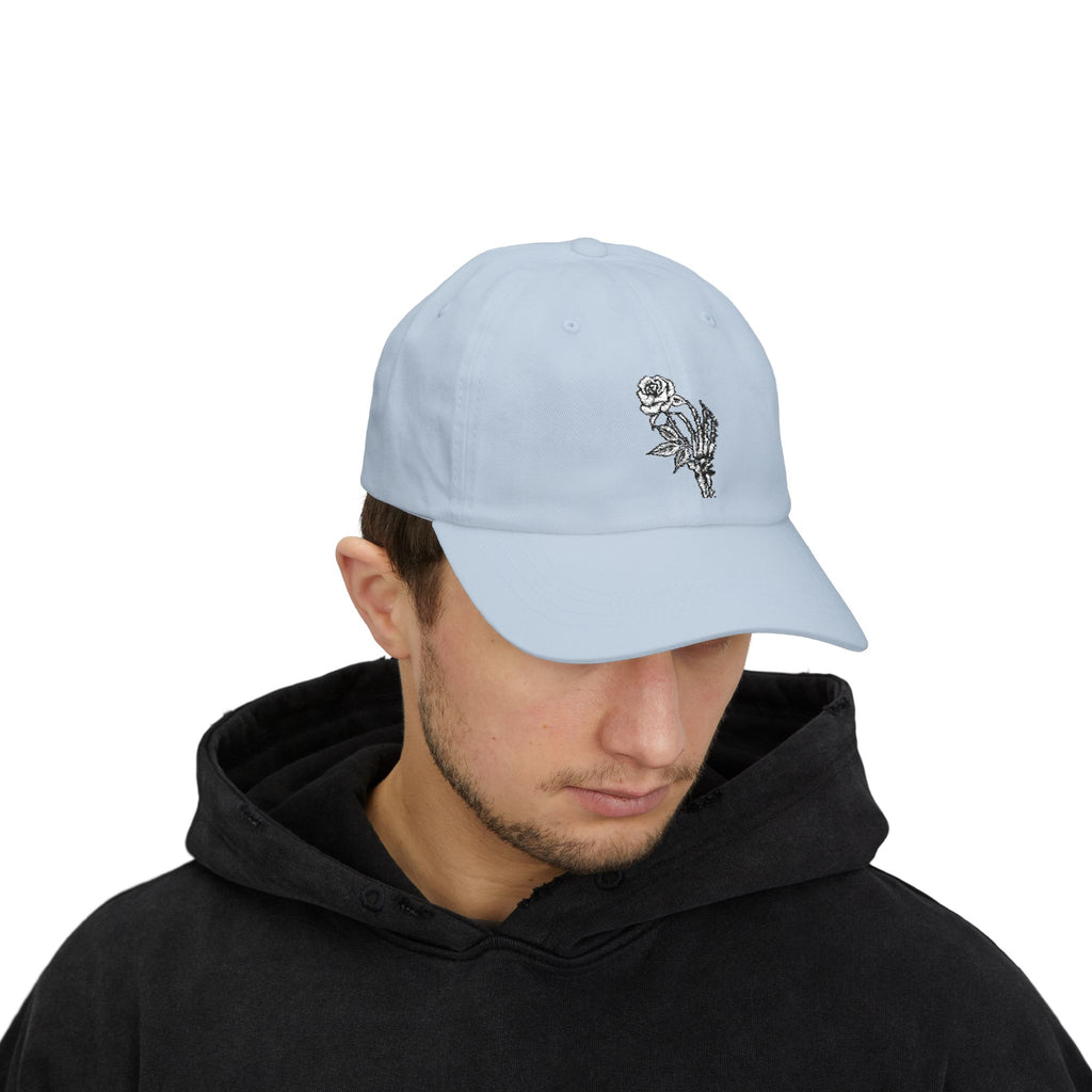Embroidered Single Rose Dad Cap – Minimal Floral Baseball Hat