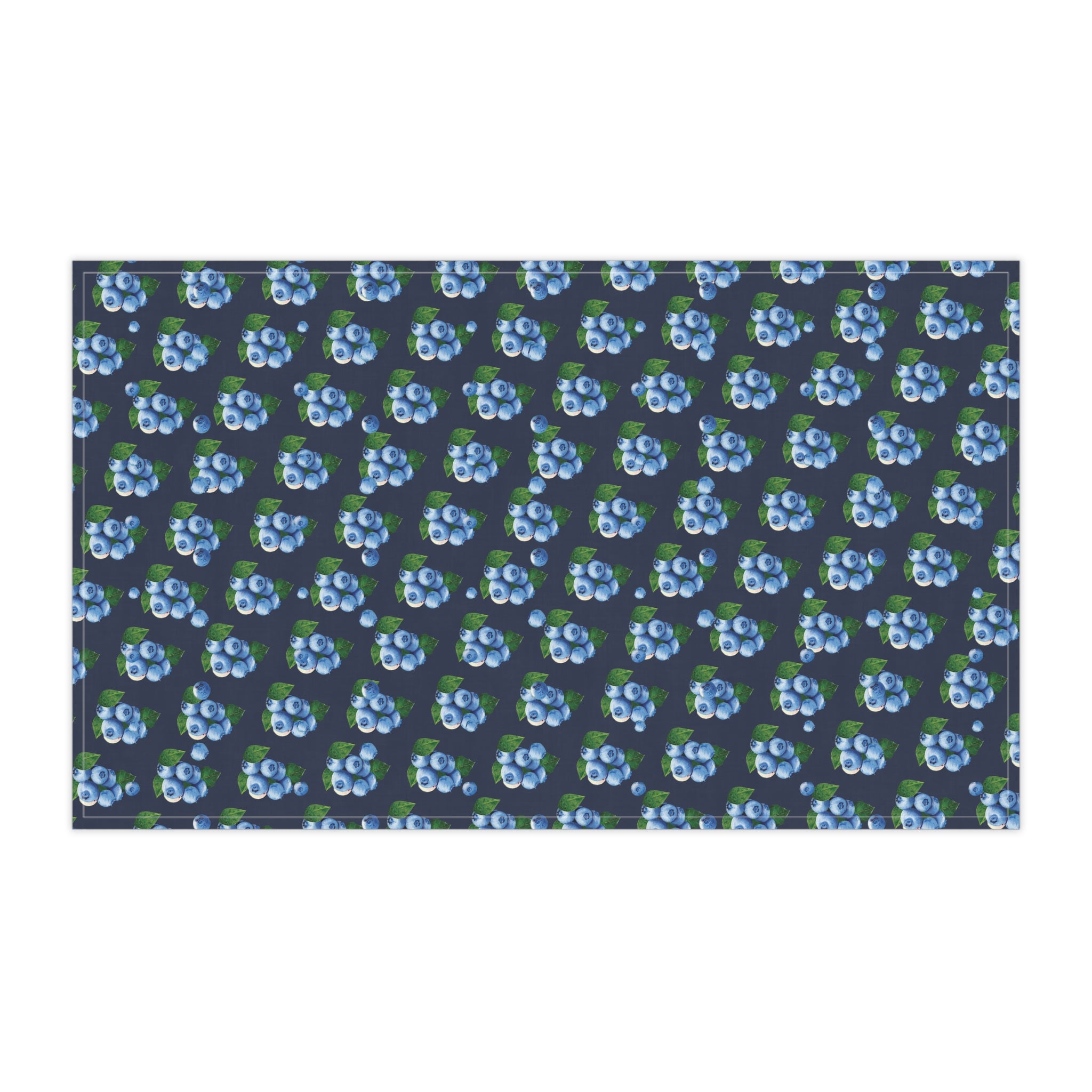 Cotton Twill Blueberry Pattern Tea Towel — Decorative Cotton Kitchen Towel