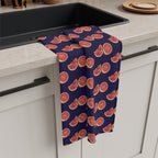 Absorbent Grapefruit Pattern Microfiber Tea Towel — Citrus Kitchen Towel (Navy Background)