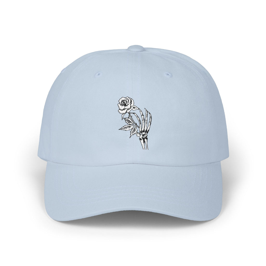 Embroidered Single Rose Dad Cap – Minimal Floral Baseball Hat
