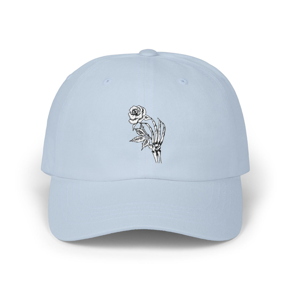 Embroidered Single Rose Dad Cap – Minimal Floral Baseball Hat