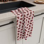 Absorbent Microfiber Cherry Pattern Tea Towel — Pink Retro Fruit Kitchen Towel
