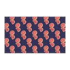 Cotton Twill Grapefruit Pattern Tea Towel — Citrus Kitchen Towel (Navy Background)