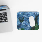 Blue Hydrangea Mouse Pad — Floral Desk Mousepad for Home Office