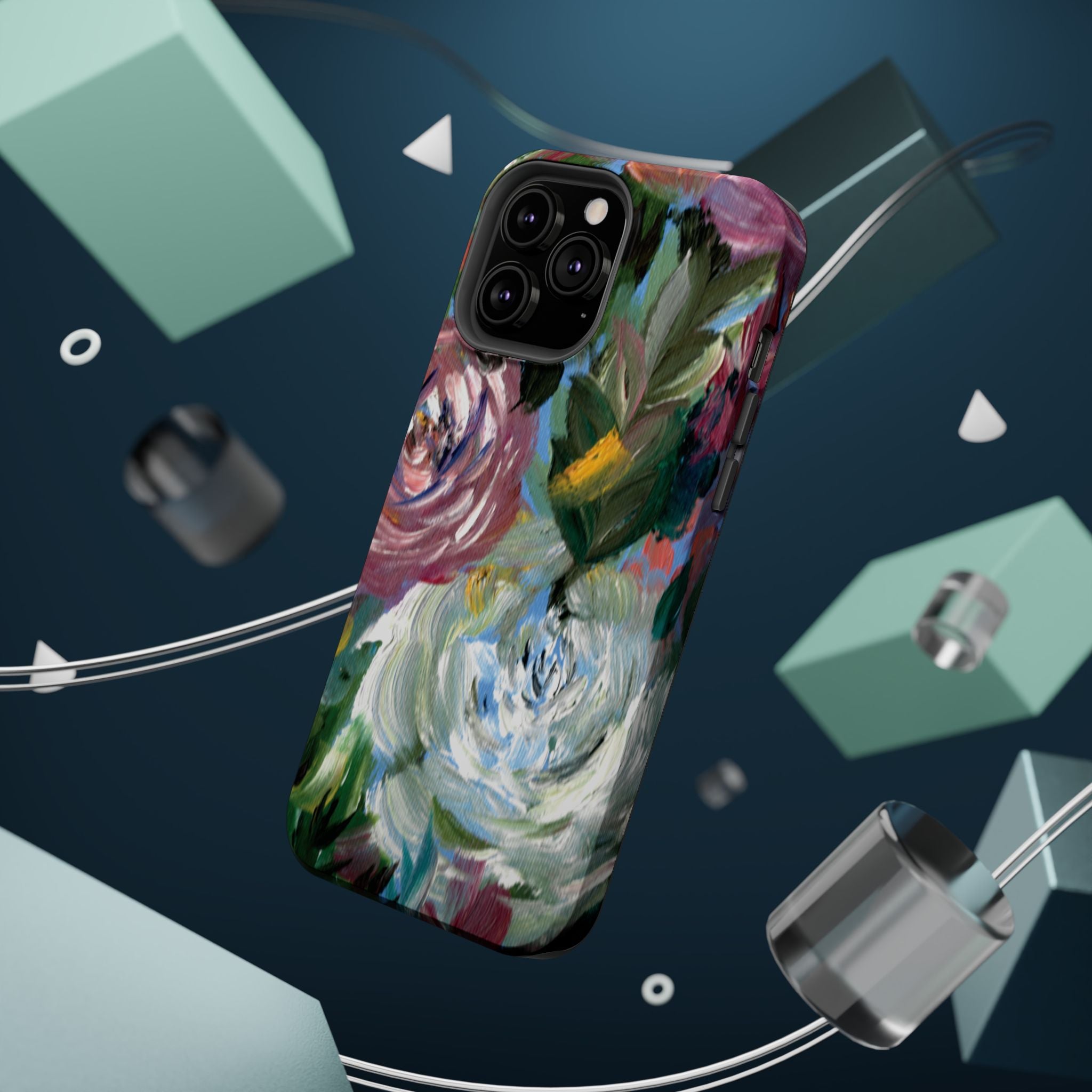 Floral Brushstroke Magnetic Impact-Resistant Phone Case