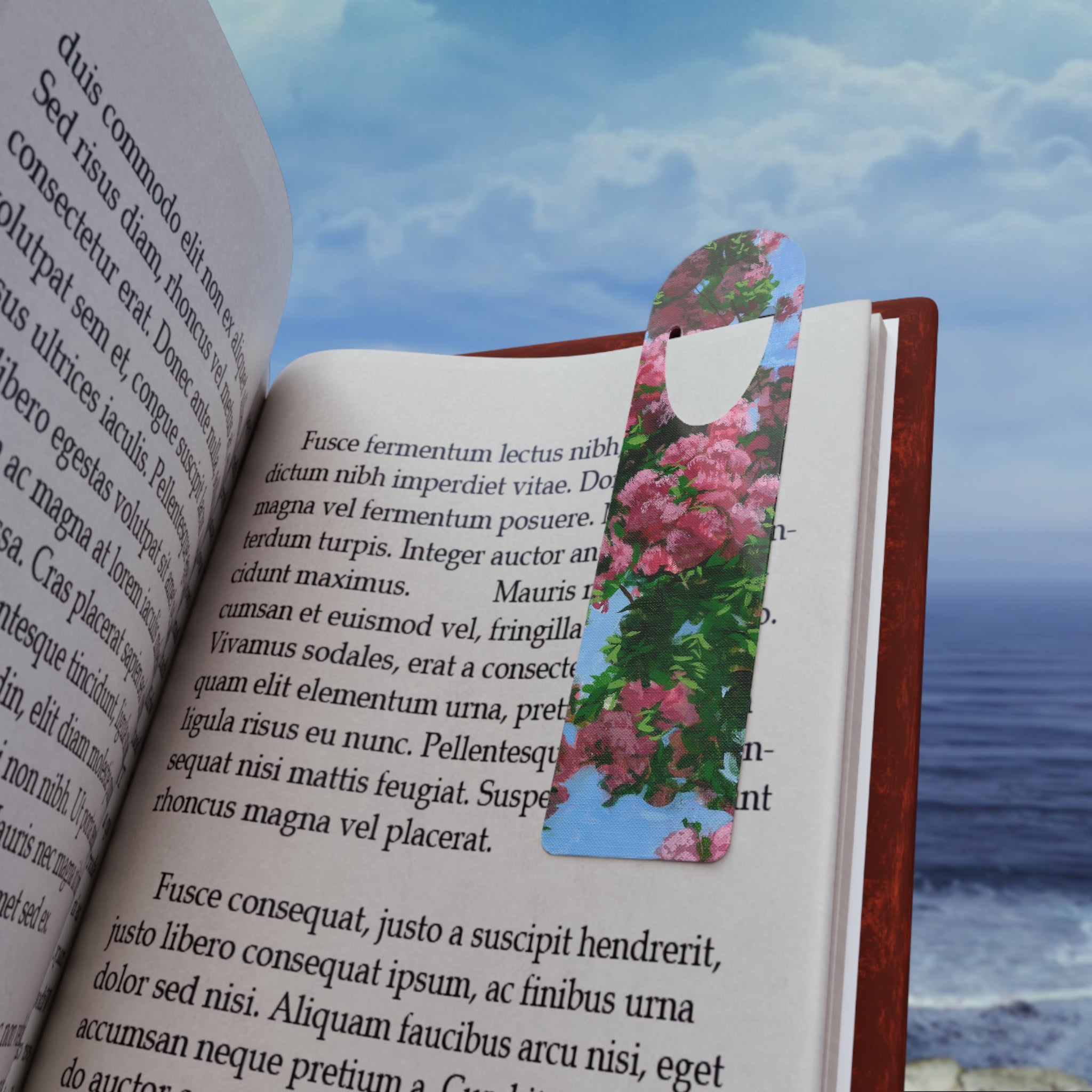 Hand Painted Design - Pink Garden Book Marker