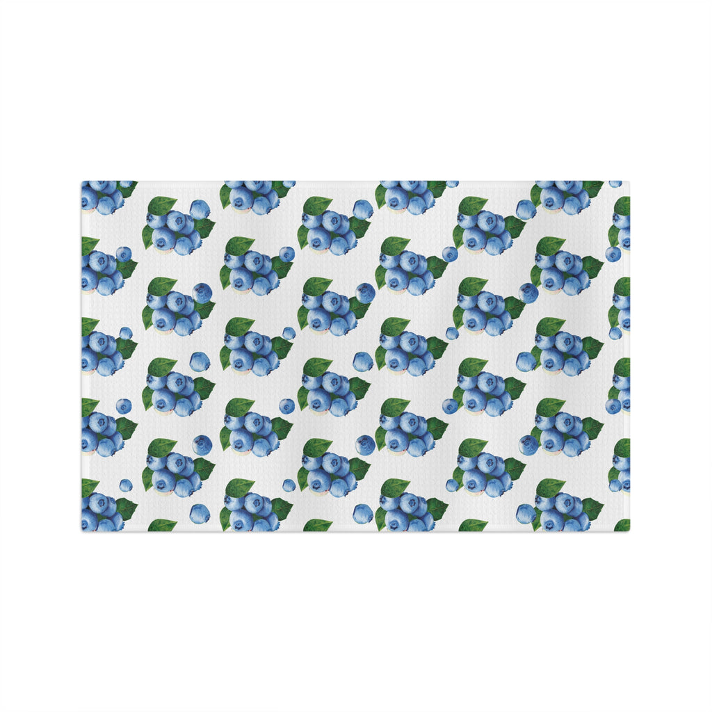 Blueberry Pattern Microfiber Tea Towel — Watercolor Fruit Kitchen Linen
