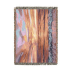 Sunset Seascape Woven Blanket — Coastal Throw with Beach Horizon Design