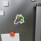 Grape Cluster Die-Cut Magnet — Watercolor Fruit Refrigerator Sticker