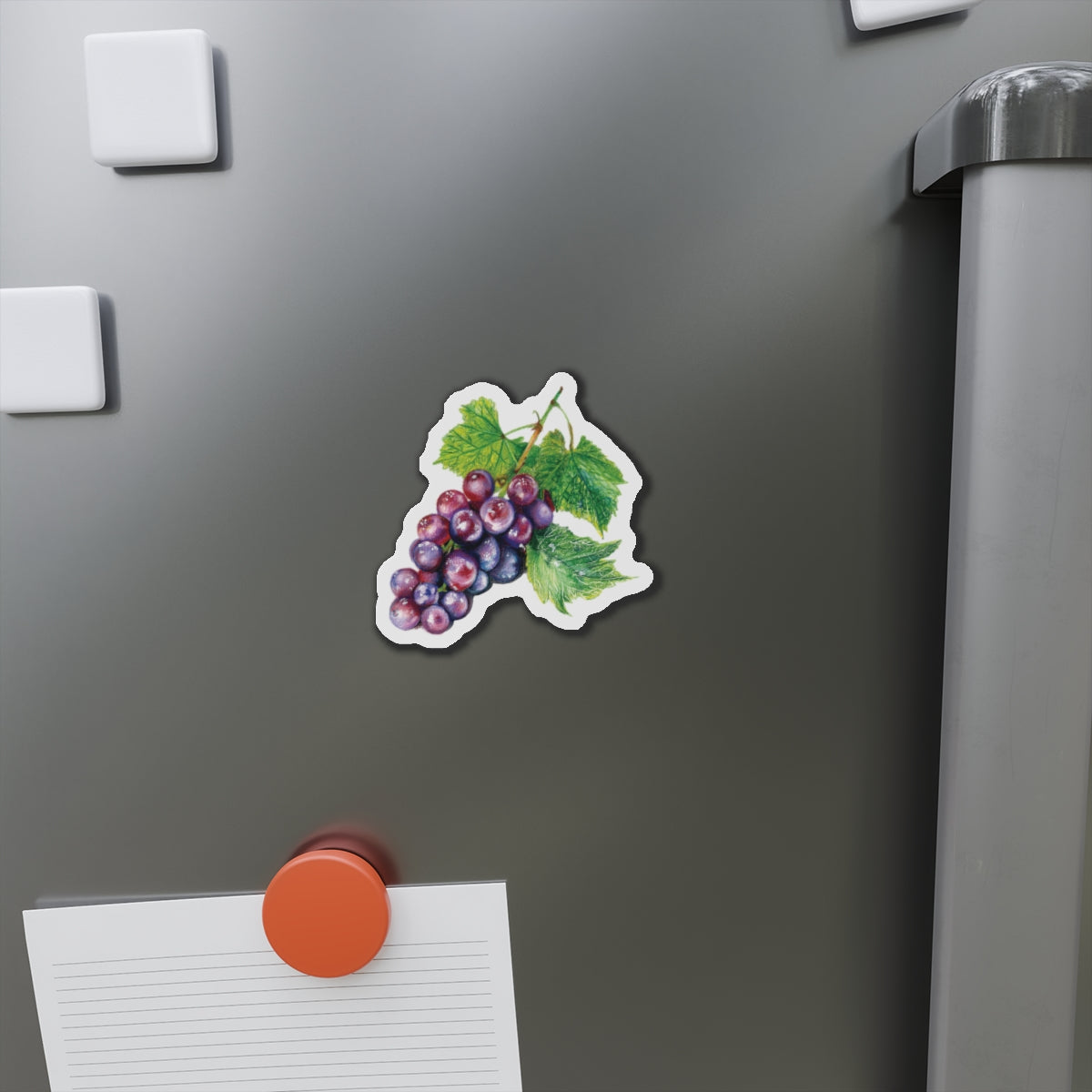 Grape Cluster Die-Cut Magnet — Watercolor Fruit Refrigerator Sticker