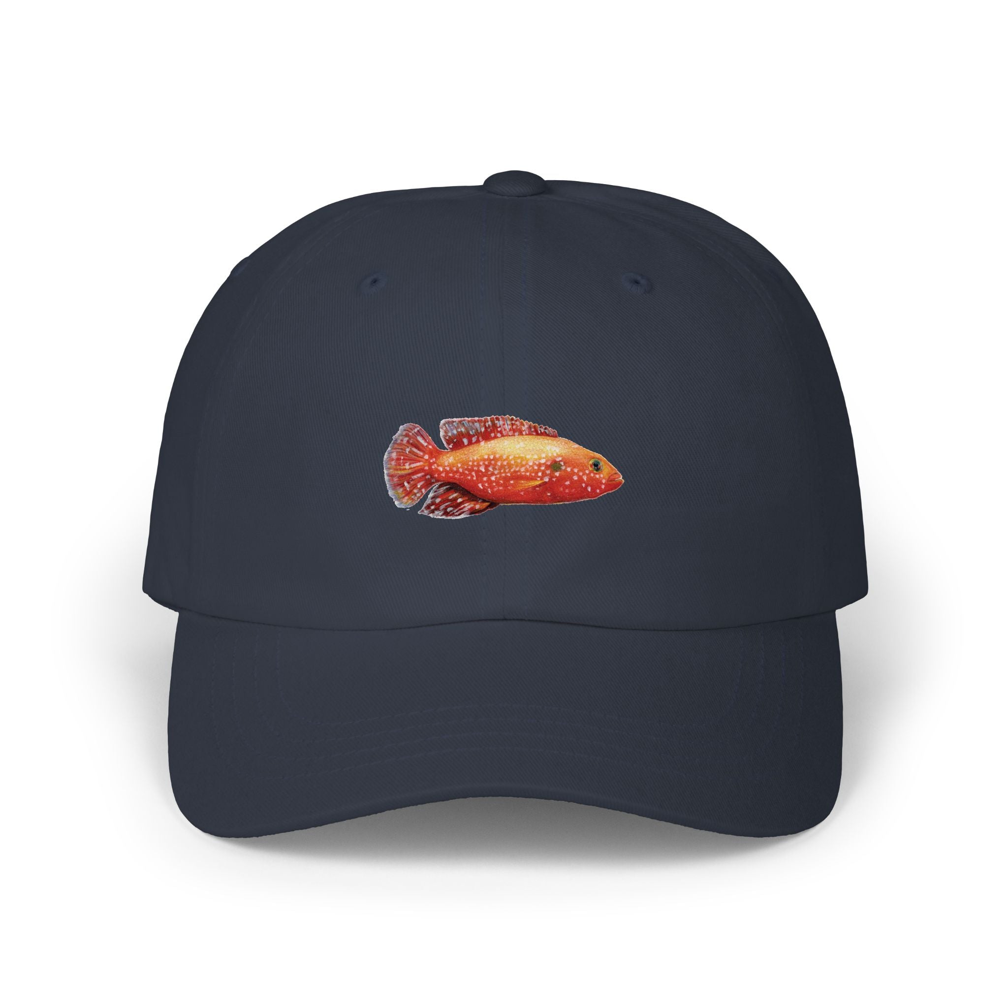 Fish Dad Cap — Red Tropical Fishing Hat