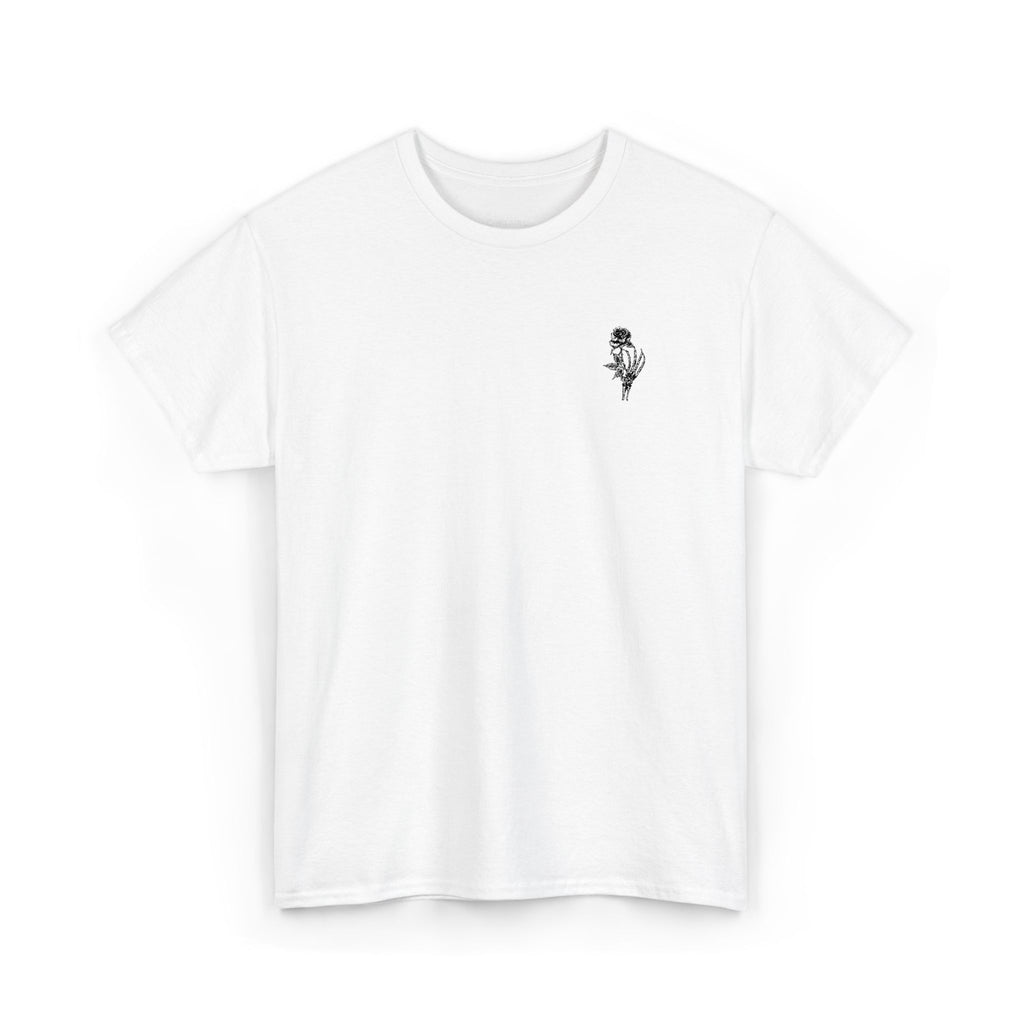 Skeleton Rose Pocket Tee — Cotton T‑Shirt