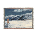 Scenic Mountain Snow Woven Blanket — Cozy Cabin Throw
