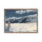 Scenic Mountain Snow Woven Blanket — Cozy Cabin Throw