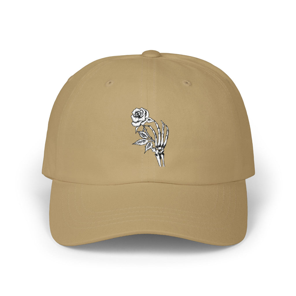 Embroidered Single Rose Dad Cap – Minimal Floral Baseball Hat