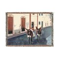 Portuguese Burro Woven Blanket - Rustic Mediterranean Village Throw