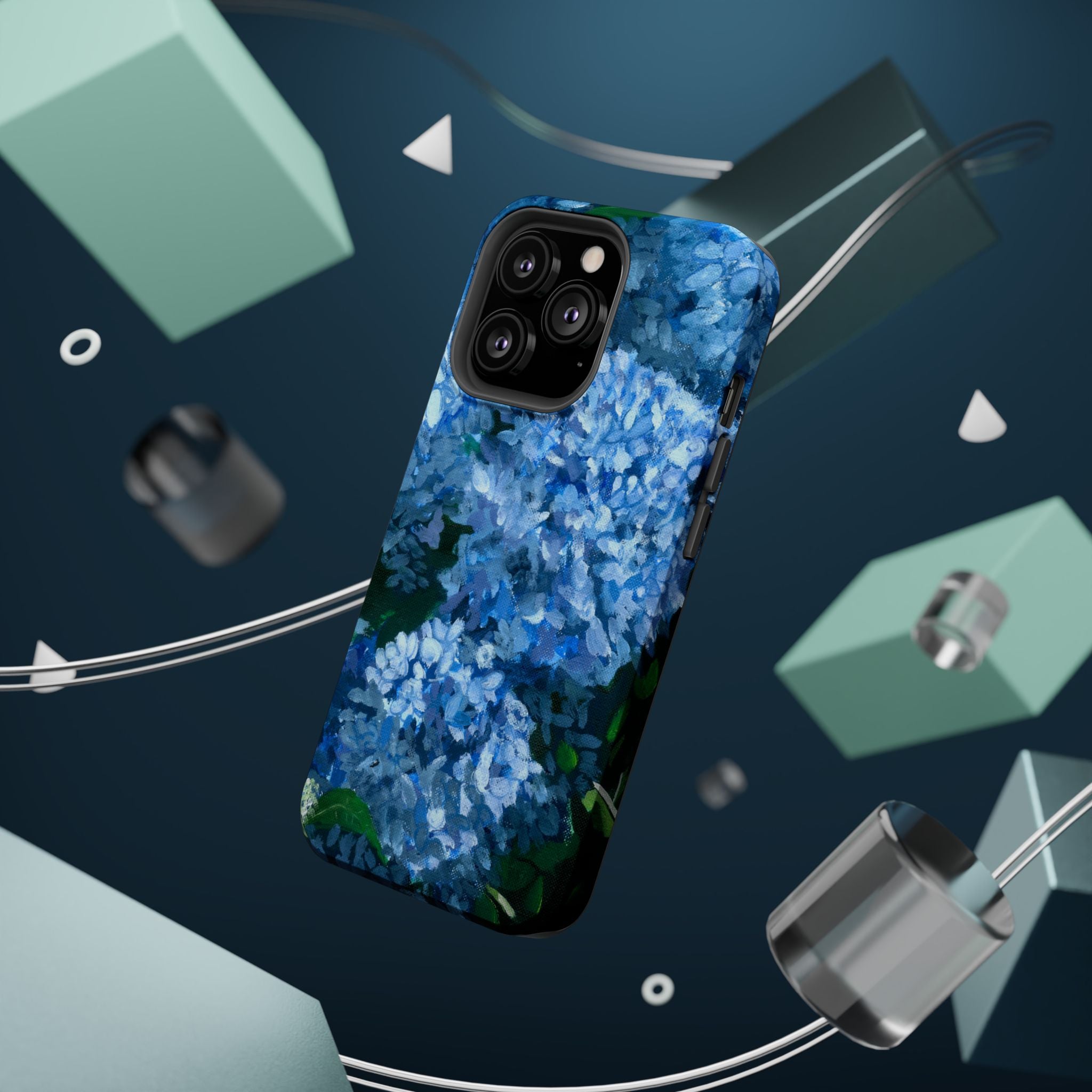 Blue Hydrangea Magnetic Impact-Resistant Phone Case