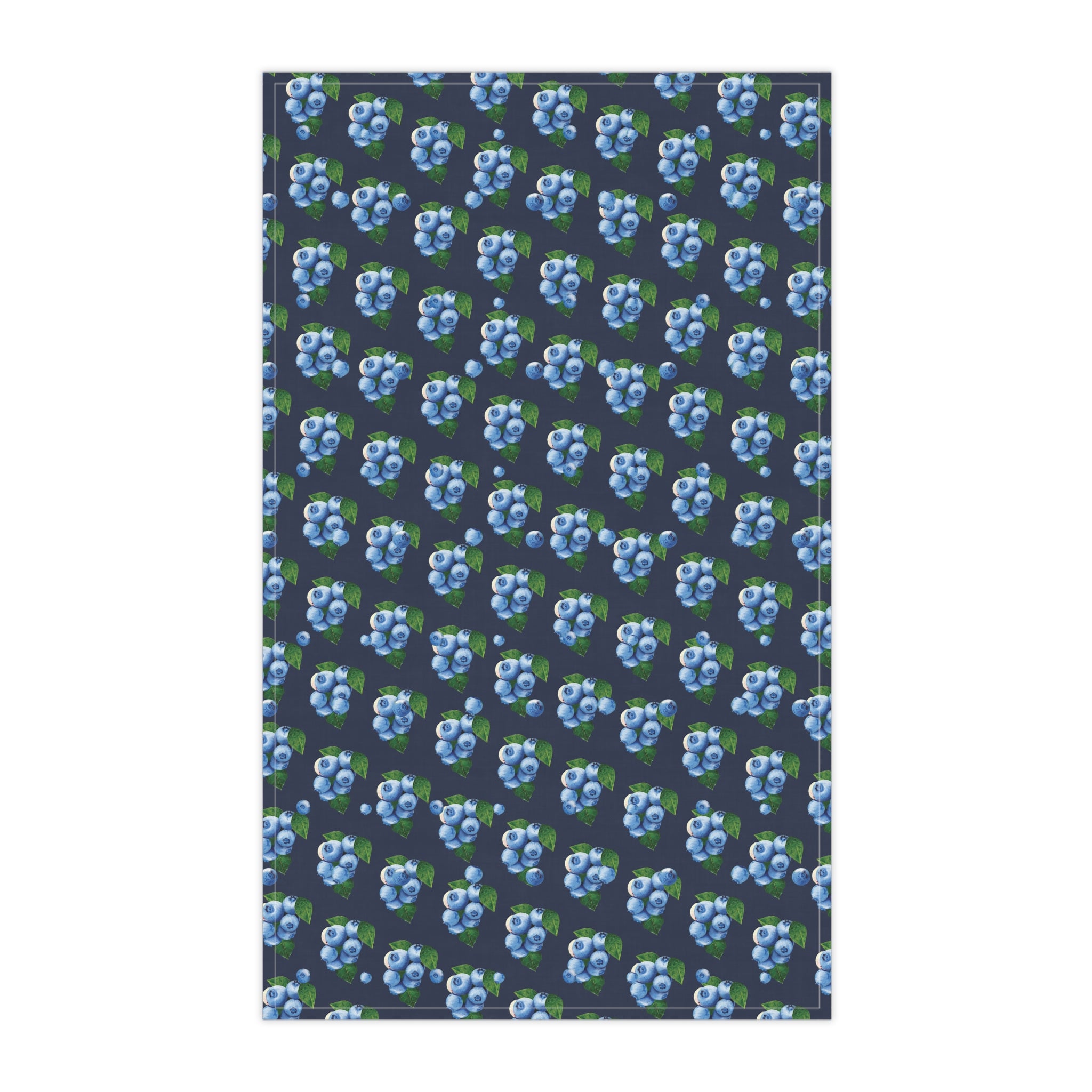 Cotton Twill Blueberry Pattern Tea Towel — Decorative Cotton Kitchen Towel