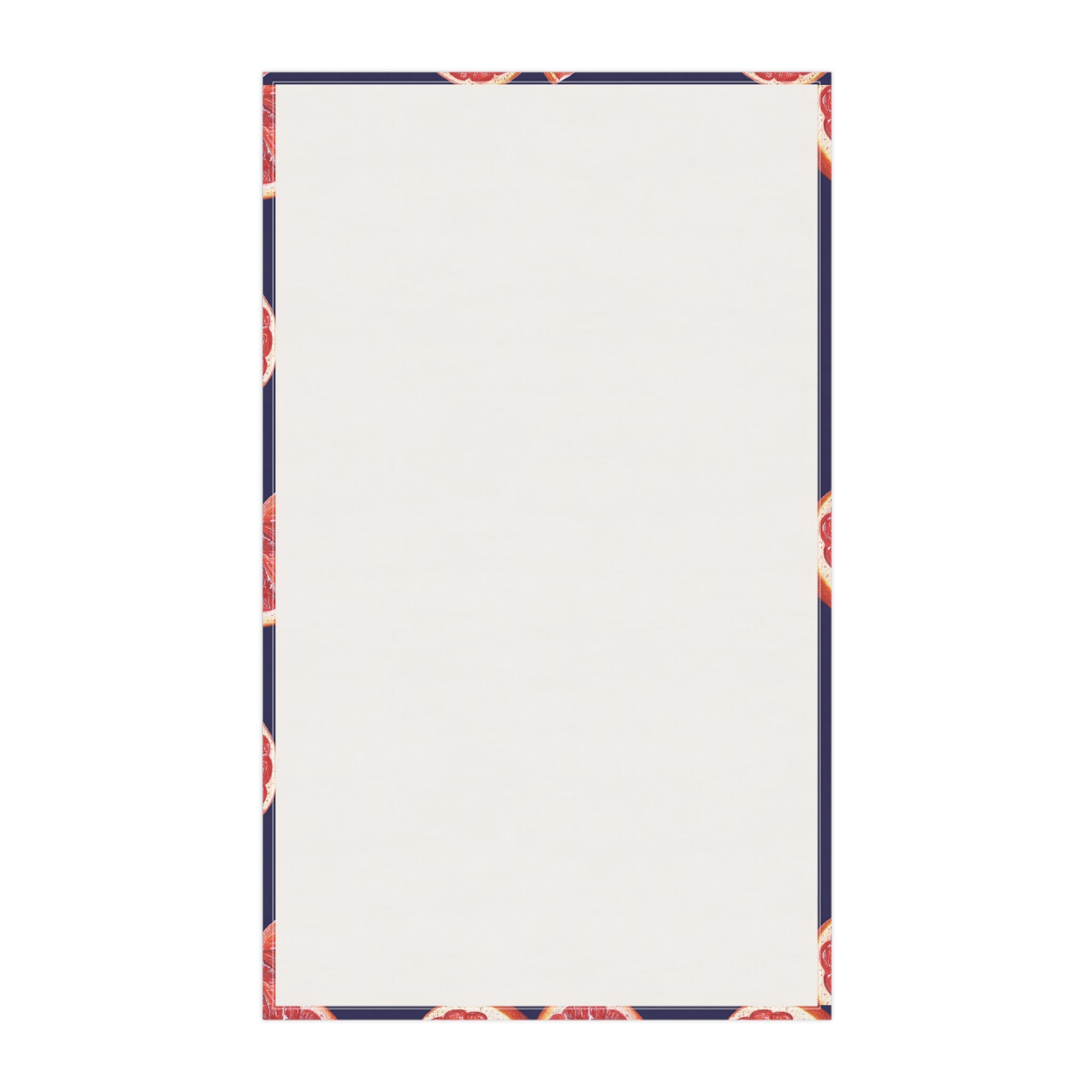 Cotton Twill Hand Drawn Grapefruit Pattern Tea Towel — Citrus Kitchen Towel (Navy Background)