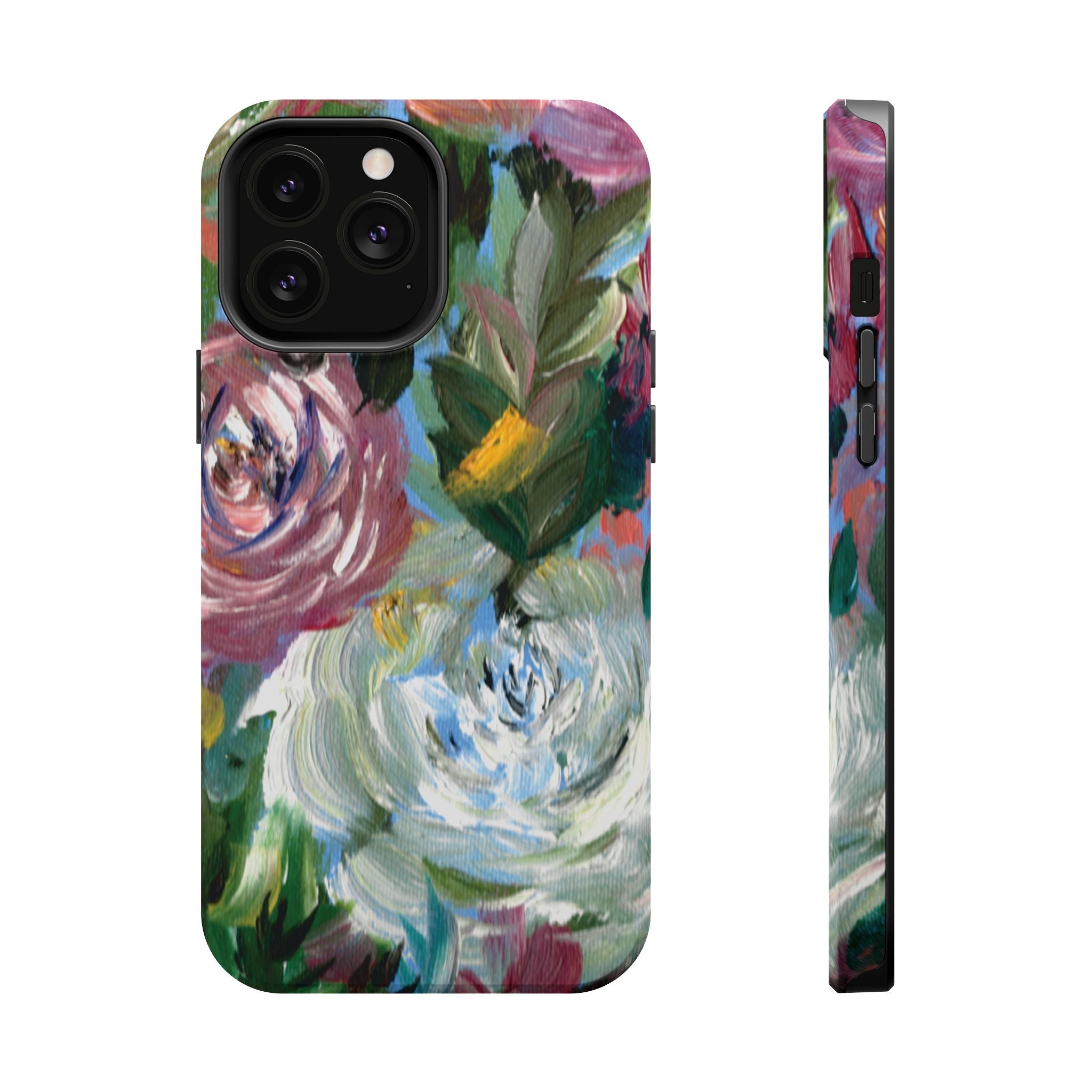 Floral Brushstroke Magnetic Impact-Resistant Phone Case