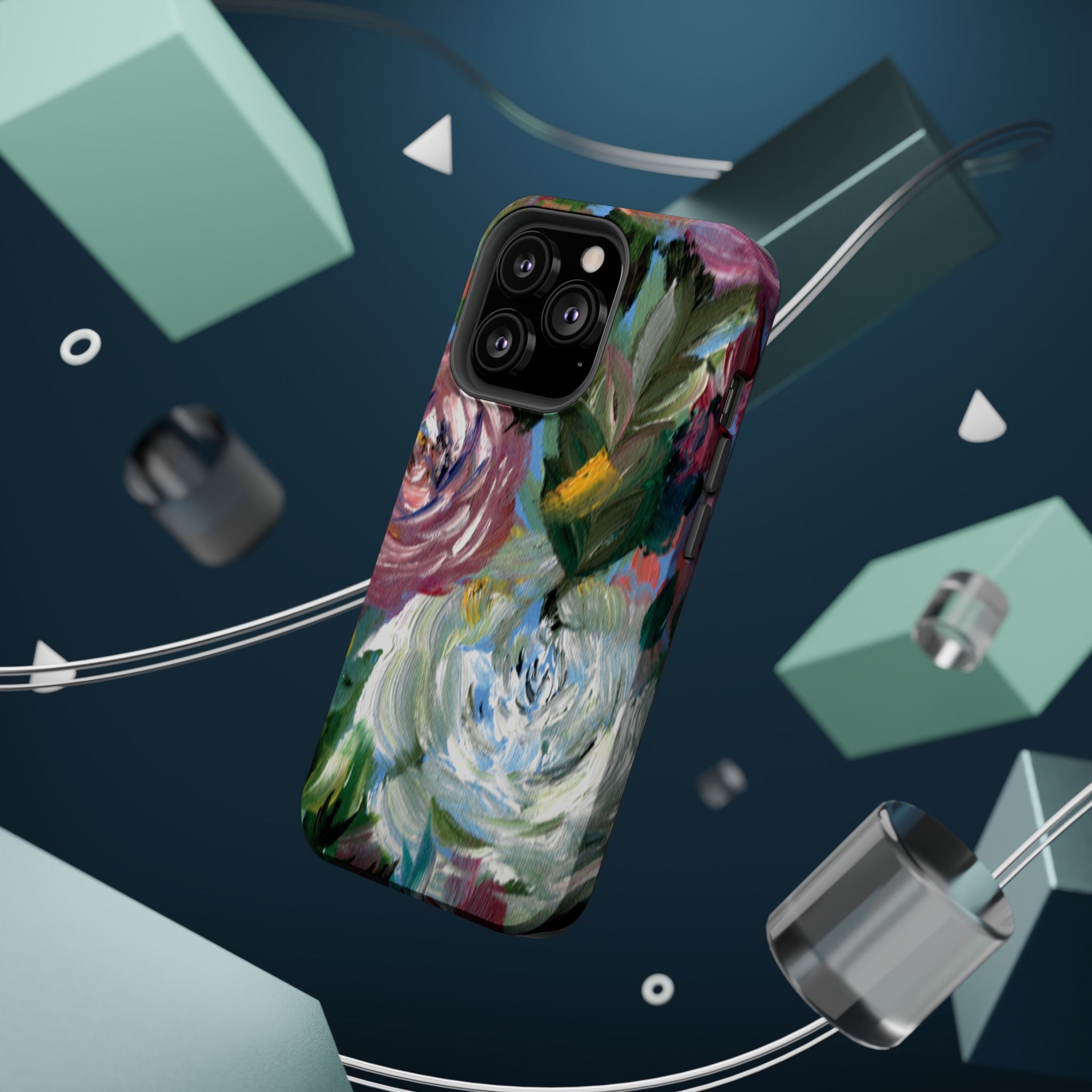 Floral Brushstroke Magnetic Impact-Resistant Phone Case
