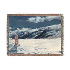 Scenic Mountain Snow Woven Blanket — Cozy Cabin Throw