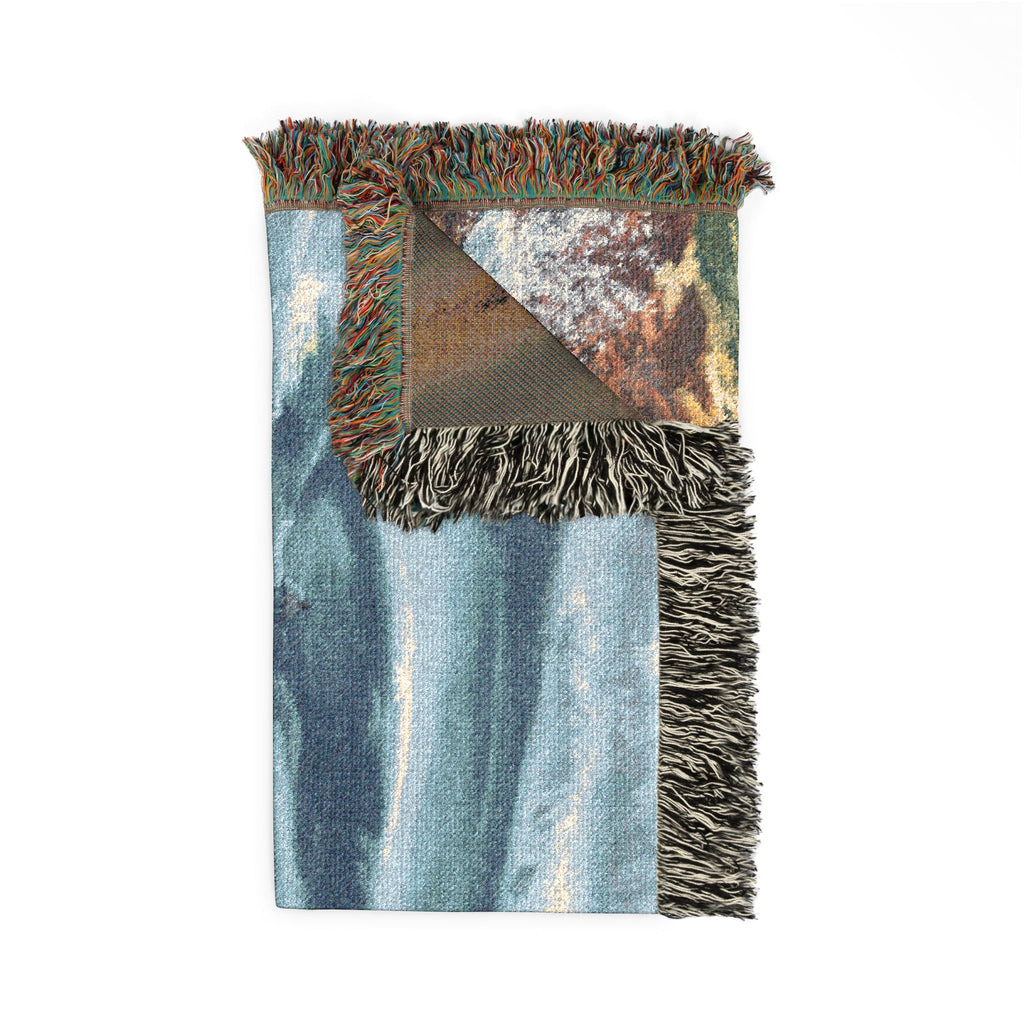 Lighthouse Coastal Woven Blanket — Nautical Throw for Living Room, Beach House & Gift