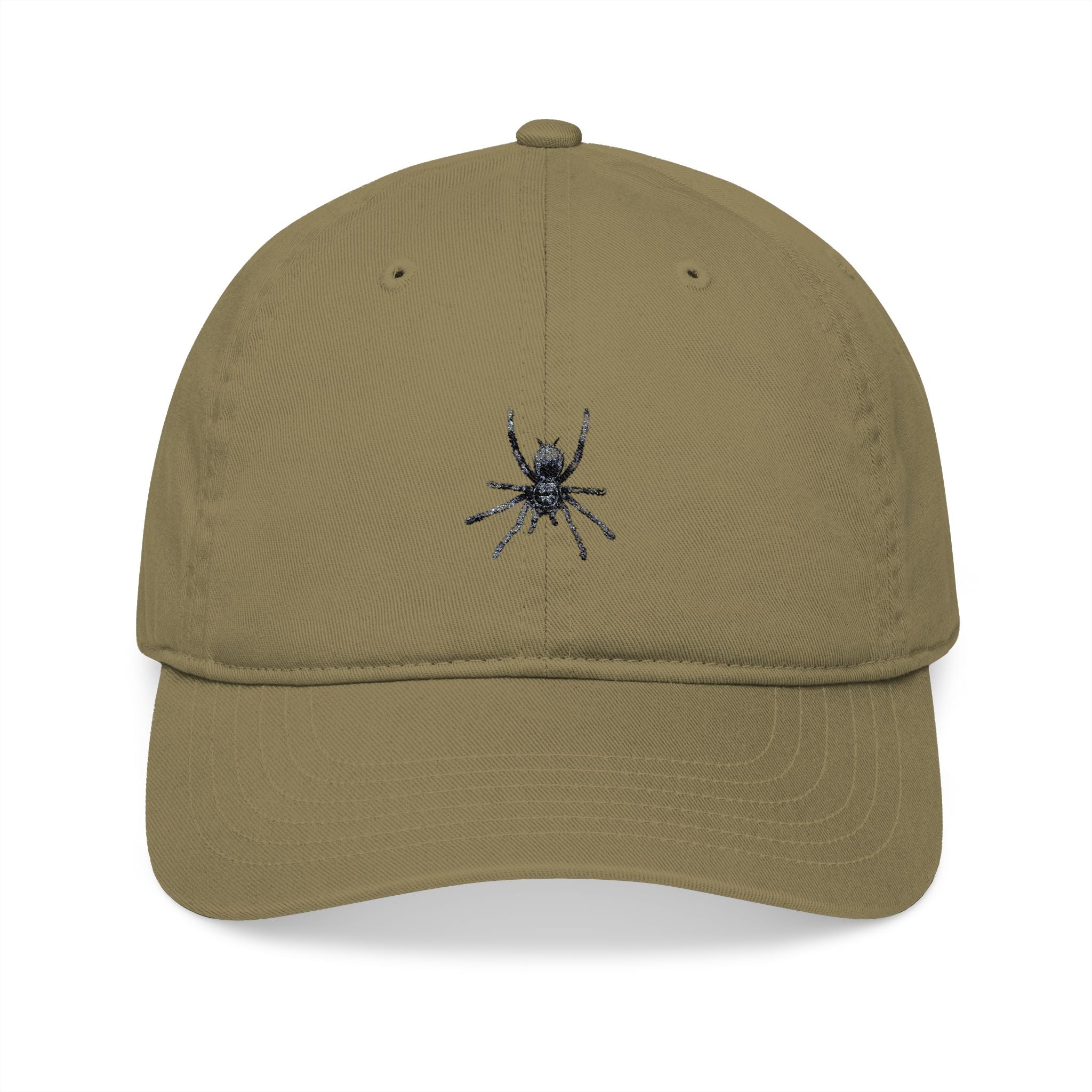 Embroidered Spider Organic Baseball Cap – Minimal Gothic Dad Hat
