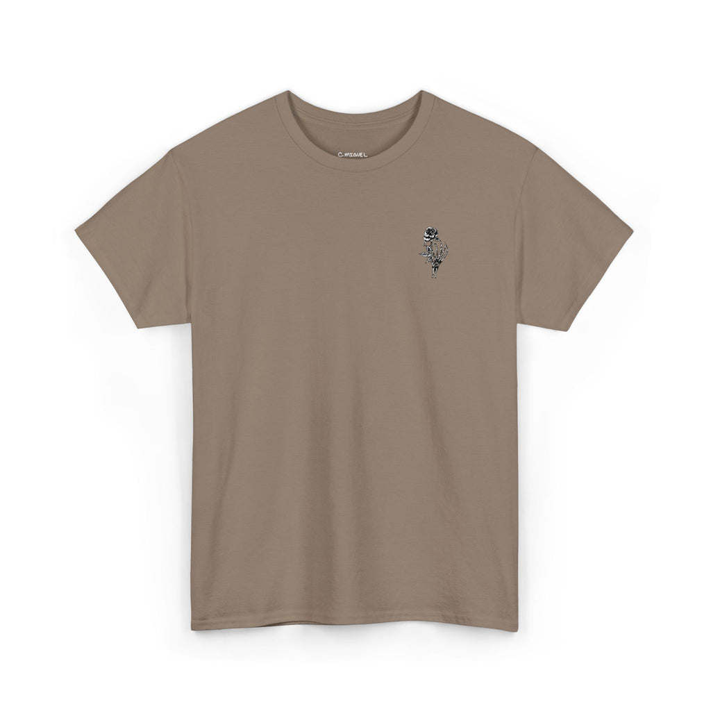 Skeleton Rose Pocket Tee — Cotton T‑Shirt