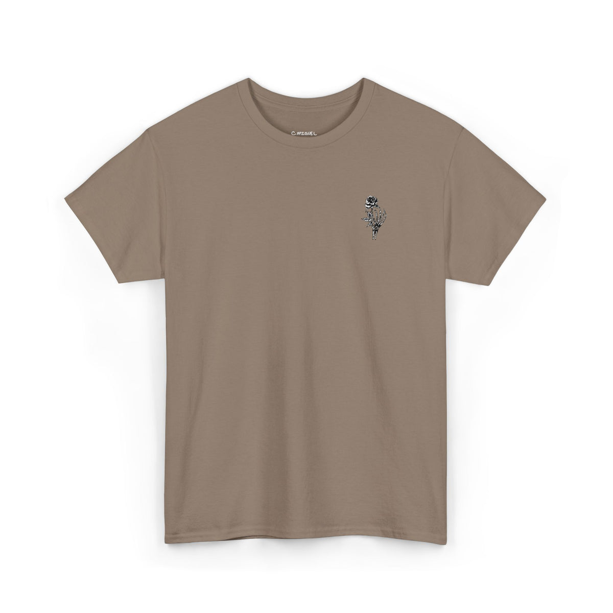 Skeleton Rose Pocket Tee — Cotton T‑Shirt