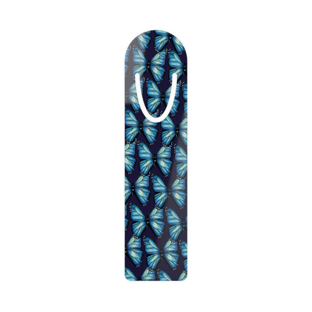 Butterfly Pattern Metal Bookmark — Blue Monarch Design