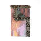 Sunset Seascape Woven Blanket — Coastal Throw with Beach Horizon Design