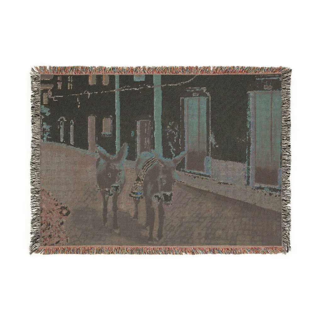 Portuguese Burro Woven Blanket - Rustic Mediterranean Village Throw
