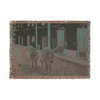 Portuguese Burro Woven Blanket - Rustic Mediterranean Village Throw