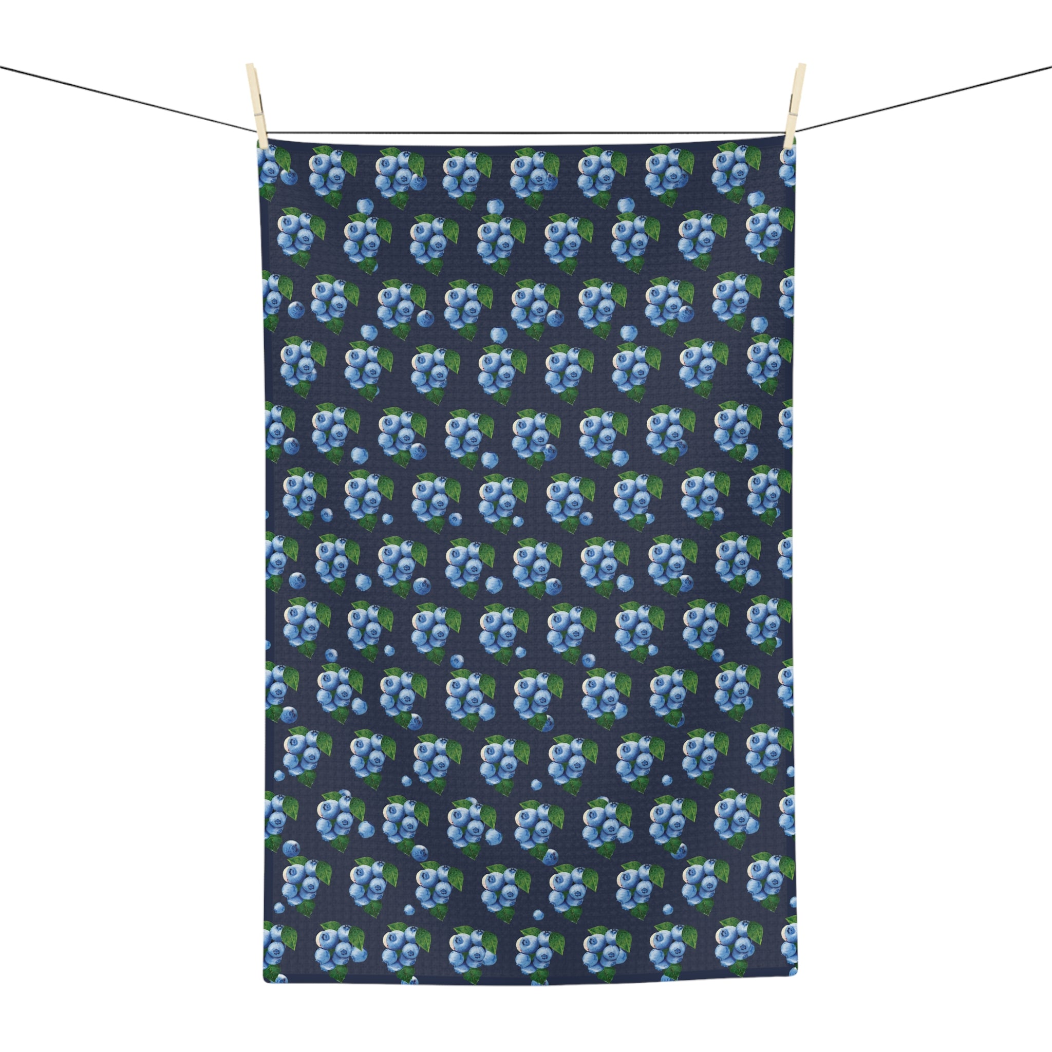 Blueberry Pattern Microfiber Tea Towel — Watercolor Fruit Kitchen Linen