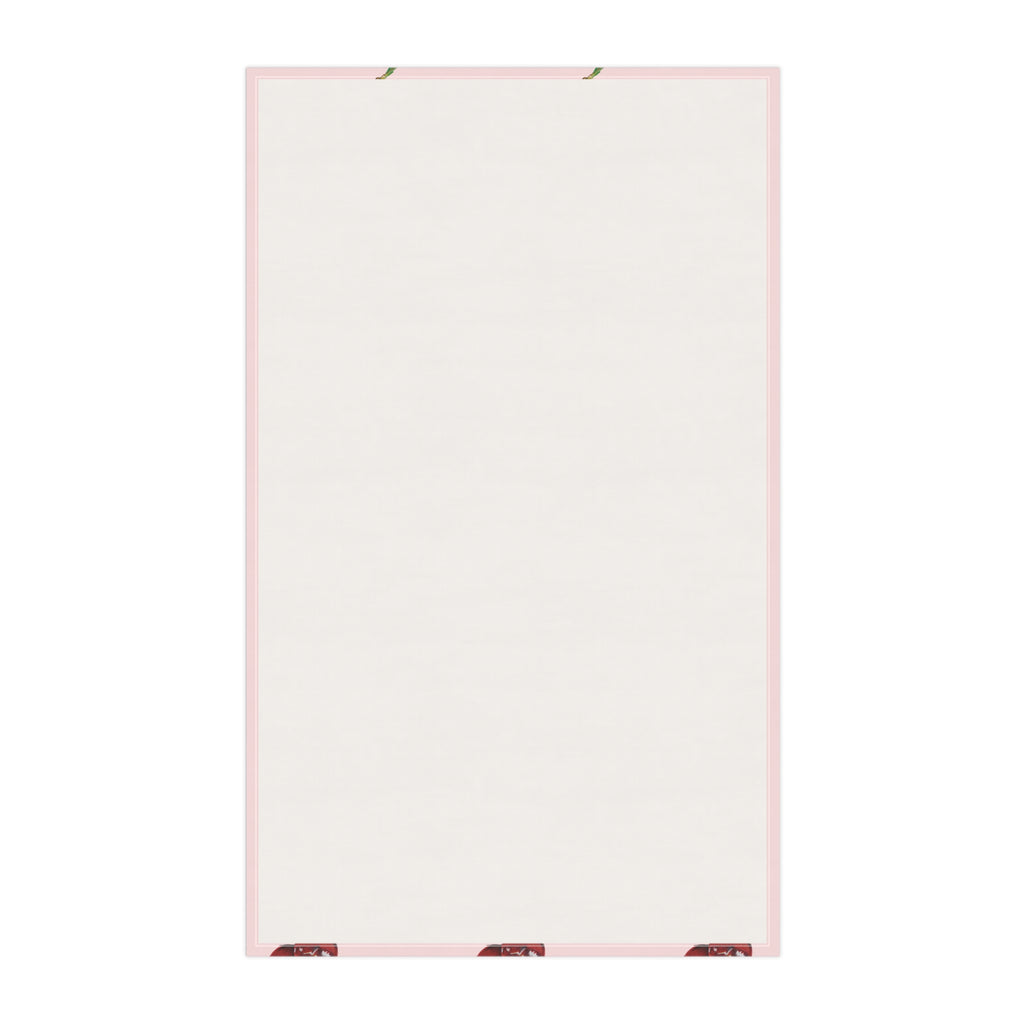 Cotton Twill Hand Drawn Grape Pattern Tea Towel — Vintage Vineyard Kitchen Towels