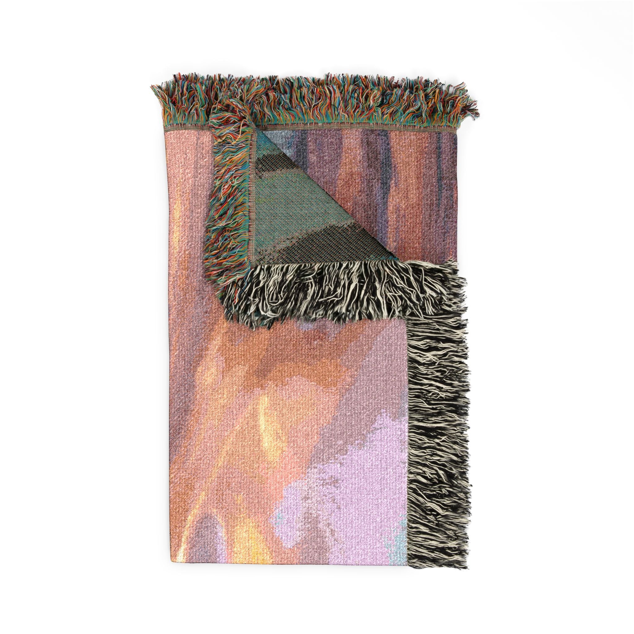 Sunset Seascape Woven Blanket — Coastal Throw with Beach Horizon Design