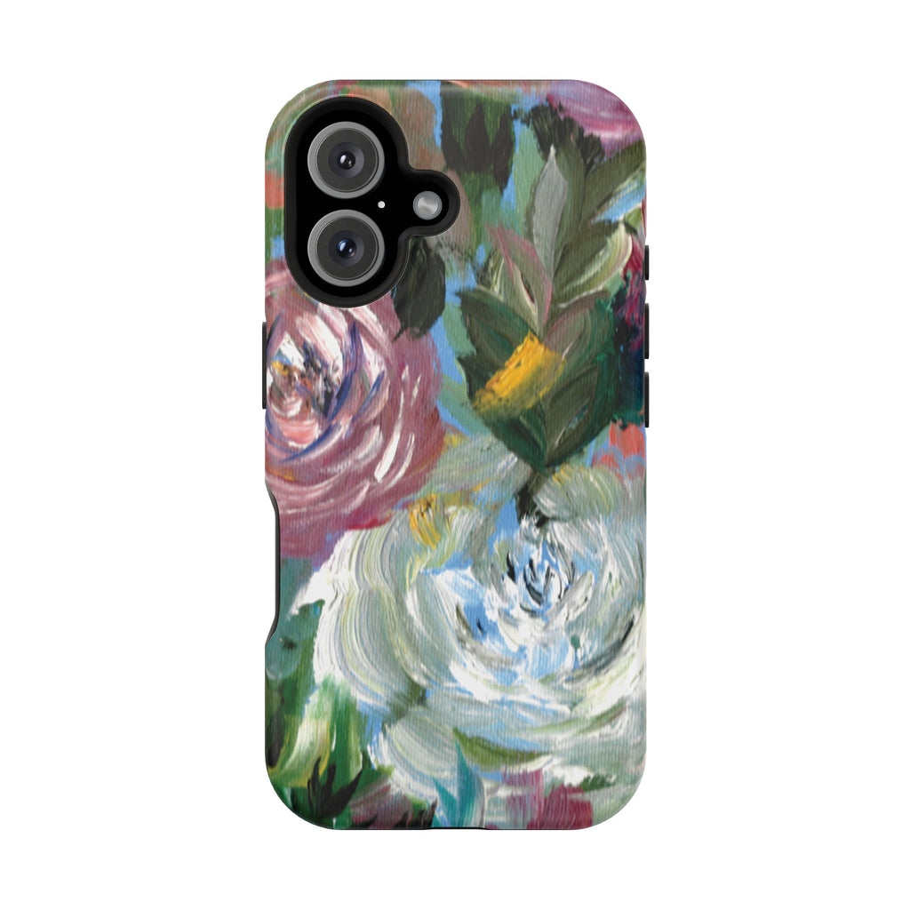 Floral Brushstroke Magnetic Impact-Resistant Phone Case