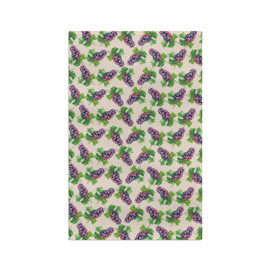 Microfiber Grape Pattern Tea Towel — Vintage Vineyard Kitchen Towels