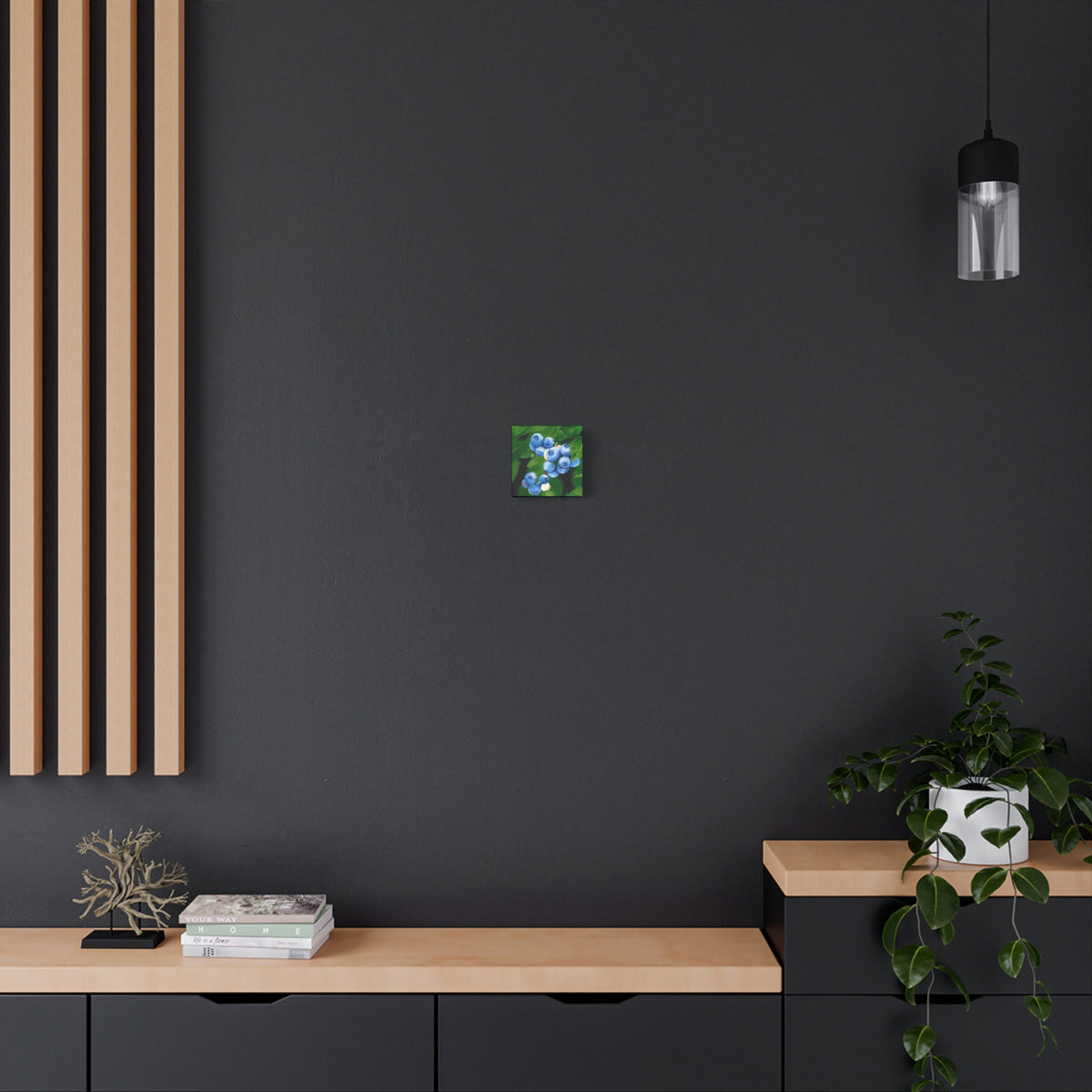 Blueberry Branch Canvas | Matte Stretched Wall Art 1.25"
